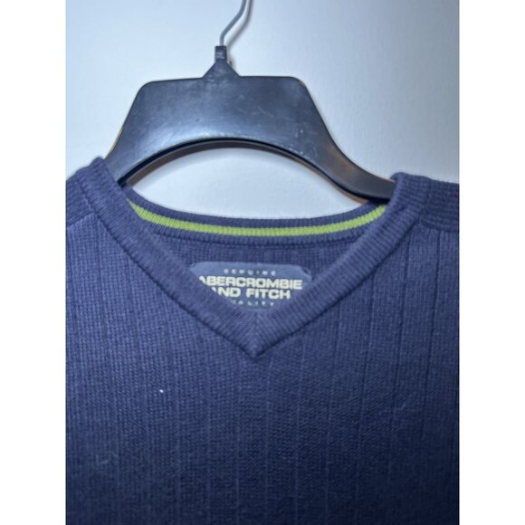 Vintage Abercrombie & Fitch Navy Sweater Size L – Classic Knit Pullover Timeless - Picture 6 of 8